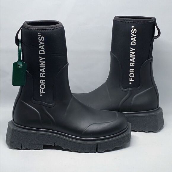 Off-White Sponge Rubber Rain Boots size 40 - Picture 1 of 12